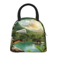thumbnail image 1 of Pofeuu Lake Forest Dinosaur Print Lunch Bag for Adult Insulated Lunch Box,Leakproof Cooler Food Lunch Containers Reusable High Capacity Lunch Tote Bags-One Size, 1 of 6