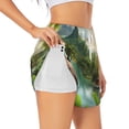 thumbnail image 1 of Pofeuu Lake Forest Dinosaur Print Women's Athletic Shorts Running Workout Shorts Tummy Control Quick Dry Gym Shorts with Pockets Double layer sports shorts-Medium, 1 of 7