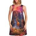 thumbnail image 1 of Pofeuu Lantern Giraffes Magical Forest Print Women's Sleeveless Dress, Loose Fit Summer Dress, Casual Tank Dress for Women, 1 of 7