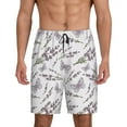 thumbnail image 1 of Pofeuu Lavender And Butterfly Print Men's Soft Woven Elastic Waistband Sleep Pajama Short-Medium, 1 of 6