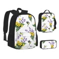 thumbnail image 1 of Pofeuu Lavender Flowers Print Backpack Travel Backpacks With Lunch Bag Pencil Bag Set 3 pcs Set Cartoon Backpack, 1 of 7