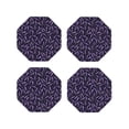thumbnail image 1 of Pofeuu Lavender Flowers Print Coasters for Drinks, 4Pack PU Leather Coasters, Bar Drink Coasters for Tabletop Protection, Furniture from Damage-Octagon, 1 of 6
