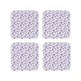 thumbnail image 1 of Pofeuu Lavender Flowers Print Coasters for Drinks, 4Pack PU Leather Coasters, Bar Drink Coasters for Tabletop Protection, Furniture from Damage-Square, 1 of 6