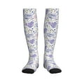 thumbnail image 1 of Pofeuu Lavender Flowers Print Compression Socks for Women & Men Circulation - Best Support for Nurses,Running,Athletic,Sports, 1 of 7