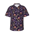 thumbnail image 1 of Pofeuu Lavender Flowers Print Hawaiian Shirt for Men Sleeves Casual Button Down Summer Beach Dress Shirts T-Shirts,Large, 1 of 7