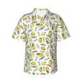 thumbnail image 1 of Pofeuu Lavender Flowers Print Hawaiian Shirt for Men Sleeves Casual Button Down Summer Beach Dress Shirts T-Shirts,Medium, 1 of 7