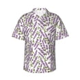 thumbnail image 1 of Pofeuu Lavender Flowers Print Hawaiian Shirt for Men Sleeves Casual Button Down Summer Beach Dress Shirts T-Shirts,Small, 1 of 7