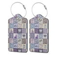 thumbnail image 1 of Pofeuu Lavender Flowers Print Luggage Tags, Privacy Cover ID Label with Stainless Steel Loop and Address Card for Travel Bag Suitcase-2 PCS, 1 of 5