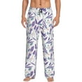 thumbnail image 1 of Pofeuu Lavender Flowers Print Men's Pajama Pants, Soft Lounge Pajama Pants with big pockets for Men Plaid Pj Bottoms-XX-Large, 1 of 6
