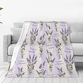 thumbnail image 1 of Pofeuu Lavender Flowers Print Ultra-Soft Micro Fleece Blanket,for Bed Or Sofa,All Season Throw Blankets Flannel Blanket-80"x60", 1 of 7