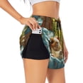 thumbnail image 1 of Pofeuu Lazy Home Style Guinea Pig Print Women's Athletic Shorts Running Workout Shorts Tummy Control Quick Dry Gym Shorts with Pockets Double layer sports shorts-X-Large, 1 of 7