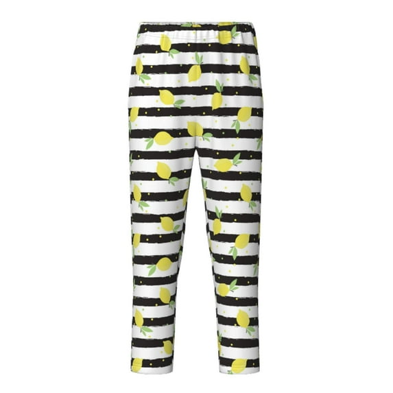 Pofeuu Lemon_1 Print Teenagers' Pajama Pants, Soft Lounge Pajama Pants with big pockets for Men Plaid Pj Bottoms-XS(5-6)