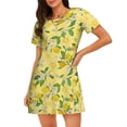 thumbnail image 1 of Pofeuu Lemon (2) Print Women's Loose Fit Short Sleeve Nightgown, Comfortable Sleep Dress for Women, Casual Lounge Sleepwear, Soft Cotton Sleep Dress, 1 of 6
