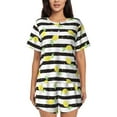 thumbnail image 1 of Pofeuu Lemon Print Women's Pajama Set Short/Shorts Soft Button PJs Elastic Drawstring Waist Sleepwear-Medium, 1 of 6