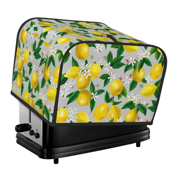 Pofeuu Lemon Seamless Pattern Oil Painting Effect Print Toaster Cover 4 Slice, Bread Dust Cover & Fingerprint Protection, Kitchen Small Appliance Covers(Toaster Cover)