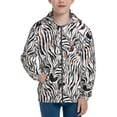 thumbnail image 1 of Pofeuu Leopard And Zebra Print Teenage Zipper Hoodie Sweatshirts Hooded Casual Jackets With Pocket For Boys Girls-Medium, 1 of 6