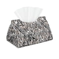 thumbnail image 1 of Pofeuu Leopard And Zebra Print Tissue Box Cover, Modern Decorative PU Leather Rectangular Tissue Box Case Organizer Holder for Vanity Countertop, Night Stands, Livingroom, 1 of 7