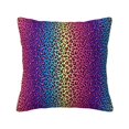 thumbnail image 1 of Pofeuu Leopard Neon Rainbow Gradient Print Double-sided plush pillowcase Square Throw Pillow Covers Pillows Cover for Living Room Bedroom Sofa Couch Cushion Cover（No pillow core）-22"x22", 1 of 7