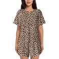 thumbnail image 1 of Pofeuu Leopard Print-2 Print Women's Pajama Set Short/Shorts Soft Button PJs Elastic Drawstring Waist Sleepwear-Small, 1 of 6