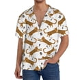thumbnail image 1 of Pofeuu Leopard Print Print Mens Casual Short Sleeve Shirts Beach Summer Spread Collar Pocket Tops Men's Casual Short-sleeved Shirt-4X-Large, 1 of 5
