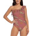thumbnail image 1 of Pofeuu Leopard Print Print Women's One Piece Swimsuits One Shoulder Swimwear Asymmetric Ruffle Monokinis Bathing Suits-Medium, 1 of 6