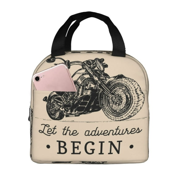 Pofeuu Let The Adventure Begin Print Lunch Bag Lunch Box Large Capacity Insulated Lunch Bag for Adult, Leakproof Reusable Lunch Tote Bags for Work