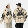 thumbnail image 1 of Pofeuu Let The Adventure Begin Print Sun Protection Outdoor Lightweight Full Zip UV Cooling Hoodie Long Sleeve Summer Clothing for Outdoor Hiking-Large, 1 of 5