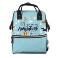 thumbnail image 1 of Pofeuu Let's Go on an Adventure Print Diaper Bag Backpack, Multifunction Travel Pack Maternity Baby Changing Bags, Large Capacity, Waterproof, 1 of 6