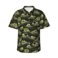 thumbnail image 1 of Pofeuu Light Green Excavator Print Hawaiian Shirt for Men Sleeves Casual Button Down Summer Beach Dress Shirts T-Shirts,Large, 1 of 7