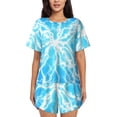 thumbnail image 1 of Pofeuu Light blue flash Print Women's Pajama Set Short/Shorts Soft Button PJs Elastic Drawstring Waist Sleepwear-XX-Large, 1 of 6