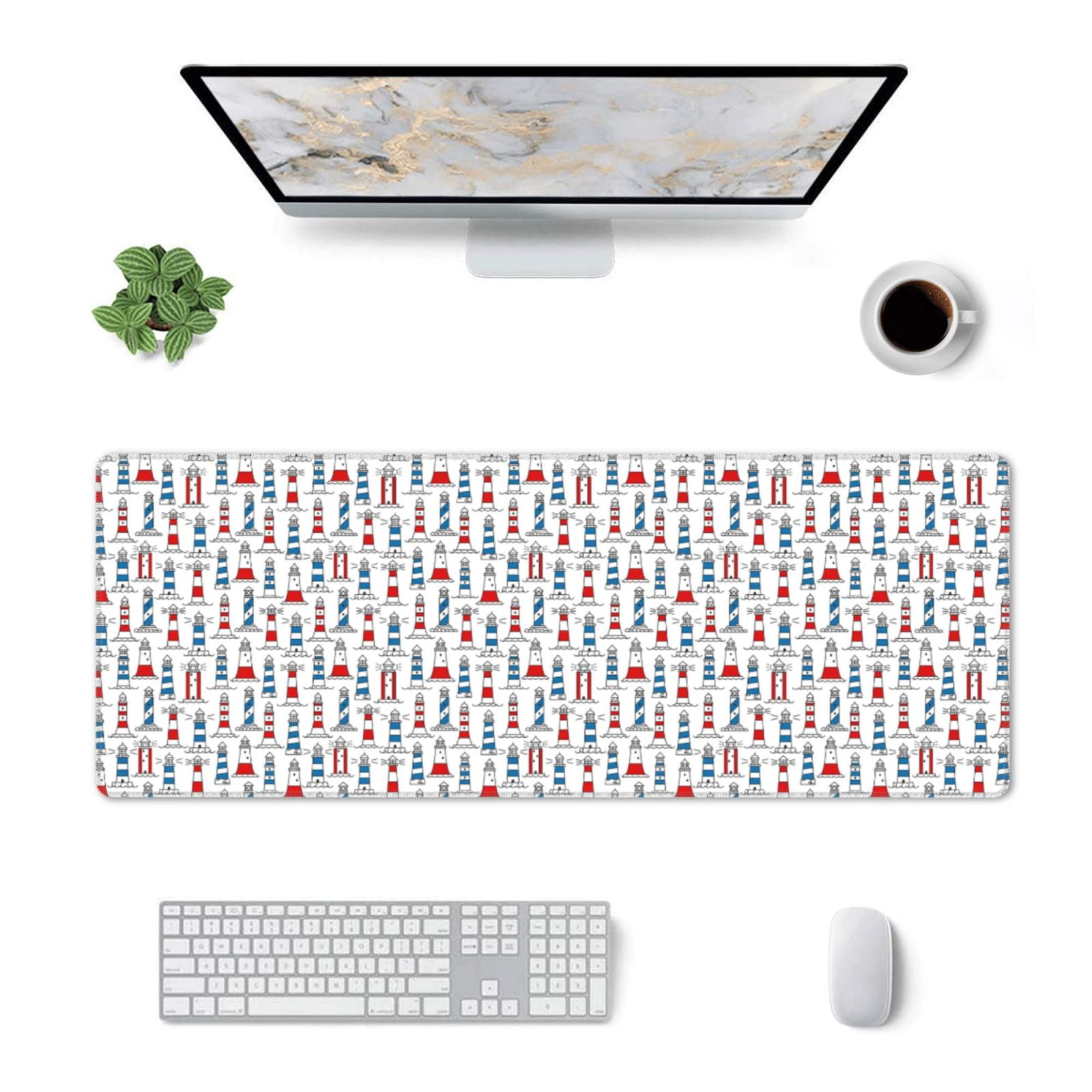 Pofeuu Lighthouse And Beacon Print Desk Mat for Keyboard and Mouse ...