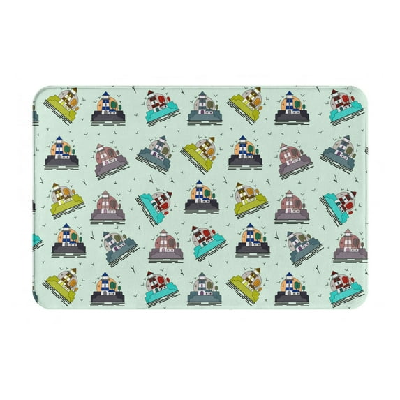 Pofeuu Lighthouse Print Flannel Doormats Rug16"x24"Rug Washable Doormats Indoor Outdoor Rugs for Layered Front Door Mats, Porch, Kitchen, Entryway