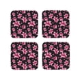 thumbnail image 1 of Pofeuu Lilies Flowers Print Coasters for Drinks, 4Pack PU Leather Coasters, Bar Drink Coasters for Tabletop Protection, Furniture from Damage-Square, 1 of 6
