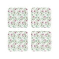 thumbnail image 1 of Pofeuu Lilies Flowers Print Coasters for Drinks, 4Pack PU Leather Coasters, Bar Drink Coasters for Tabletop Protection, Furniture from Damage-Square, 1 of 6