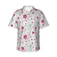 thumbnail image 1 of Pofeuu Lilies Flowers Print Hawaiian Shirt for Men Sleeves Casual Button Down Summer Beach Dress Shirts T-Shirts,Medium, 1 of 7