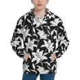 thumbnail image 1 of Pofeuu Lilies Flowers Print Kids Pullover Hoodies Warm Thick Hooded Sweatshirt with Packet for Boys Girls-Medium, 1 of 6