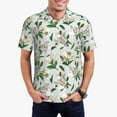 thumbnail image 1 of Pofeuu Lilies Flowers Print Men's Loose Fit Midweight Short-Sleeve Pocket Polo-4X-Large, 1 of 6