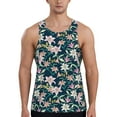 thumbnail image 1 of Pofeuu Lilies Flowers Print Men's Workout Tank Tops Sleeveless Muscle Gym Shirt Quick Dry-XX-Large, 1 of 7