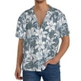 thumbnail image 1 of Pofeuu Lilies Flowers Print Mens Casual Short Sleeve Shirts Beach Summer Spread Collar Pocket Tops Men's Casual Short-sleeved Shirt-X-Large, 1 of 5