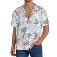 thumbnail image 1 of Pofeuu Lilies Flowers Print Mens Casual Short Sleeve Shirts Beach Summer Spread Collar Pocket Tops Men's Casual Short-sleeved Shirt-X-Large, 1 of 5