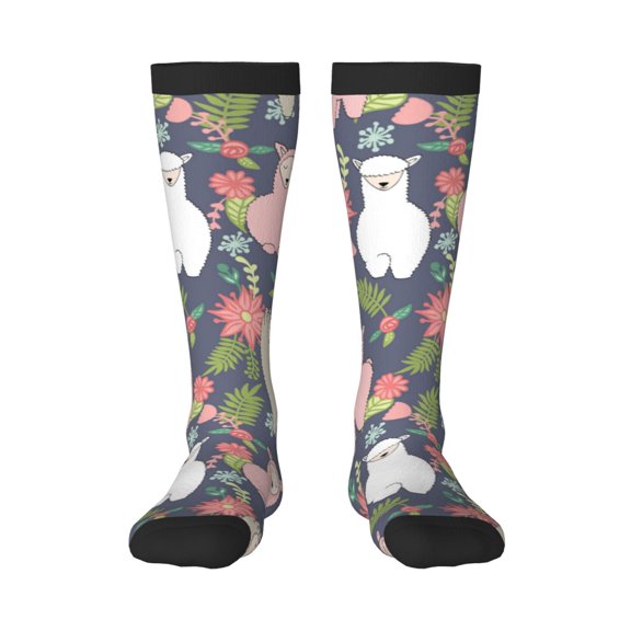 Pofeuu Llamas Print Stockings, Adult Running Hiking Socks for Youth and Adult
