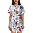 thumbnail image 1 of Pofeuu London Landmark2 Print Women's Pajama Set Short/Shorts Soft Button PJs Elastic Drawstring Waist Sleepwear-X-Large, 1 of 6