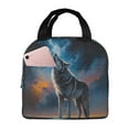 thumbnail image 1 of Pofeuu Lonely Night Sky Wolf Print Lunch Bag Lunch Box Large Capacity Insulated Lunch Bag for Adult, Leakproof Reusable Lunch Tote Bags for Work, 1 of 5