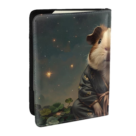 Pofeuu Lotus Leaf Starry Sky Guinea Pig Print Travel Document Organizer Passport Holder Men Women for Family (6.5 in x 4.5 in),Wallet Holder Credit Card Clutch Bag Case