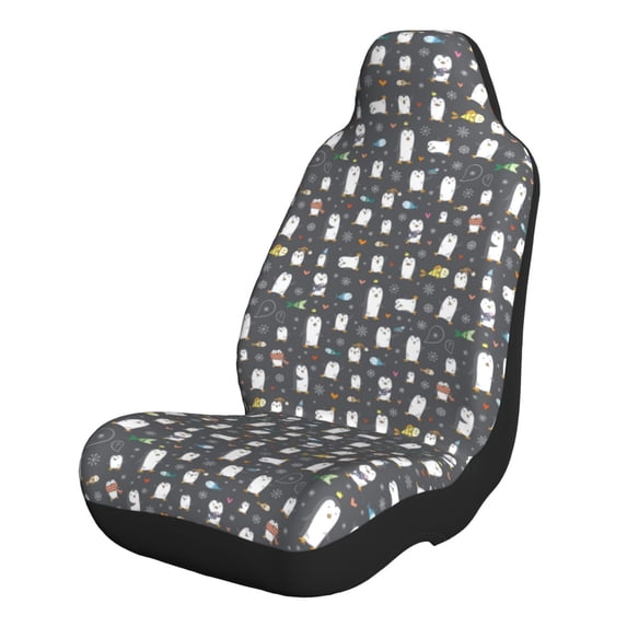 Pofeuu Lovely Penguin Print Automotive Car Seat Covers Flat Cloth Full Set Seat Covers,Car Seat Covers front seats for Cars Trucks and SUVs-2 PCS