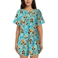 thumbnail image 1 of Pofeuu Lovely Sea Otters Print Women's Pajama Set Short/Shorts Soft Button PJs Elastic Drawstring Waist Sleepwear-Small, 1 of 6