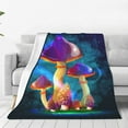 thumbnail image 1 of Pofeuu Magic Mushrooms ,Fireflies Print Ultra-Soft Micro Fleece Blanket,for Bed Or Sofa,All Season Throw Blankets Flannel Blanket-50"x40", 1 of 7
