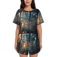 thumbnail image 1 of Pofeuu Magical Butterfly In Forest Print Women's Pajama Set Short/Shorts Soft Button PJs Elastic Drawstring Waist Sleepwear-Large, 1 of 6