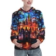Pofeuu Magical Stained Glass Castle Print Womens Pullover Hoodie