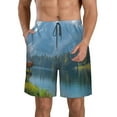 thumbnail image 1 of Pofeuu Majestic Deer Mountain Lake Prin Men's Swim Trunks Quick Dry Bathing Suit Swimming Board Shorts Mesh Lining Beach Swimwear-, 1 of 6